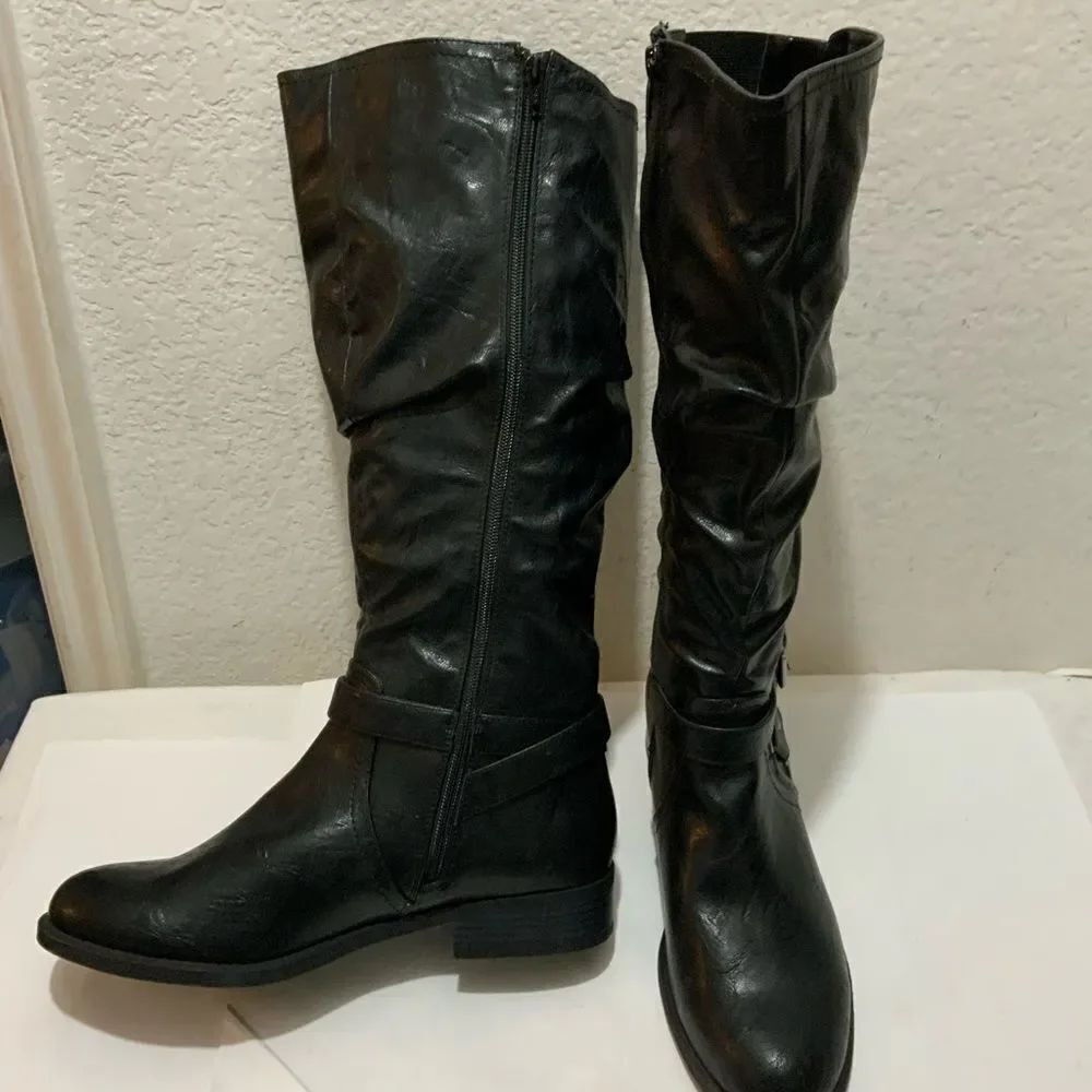 White Mountain Layton knee high boots tall riding black sz 11 M New